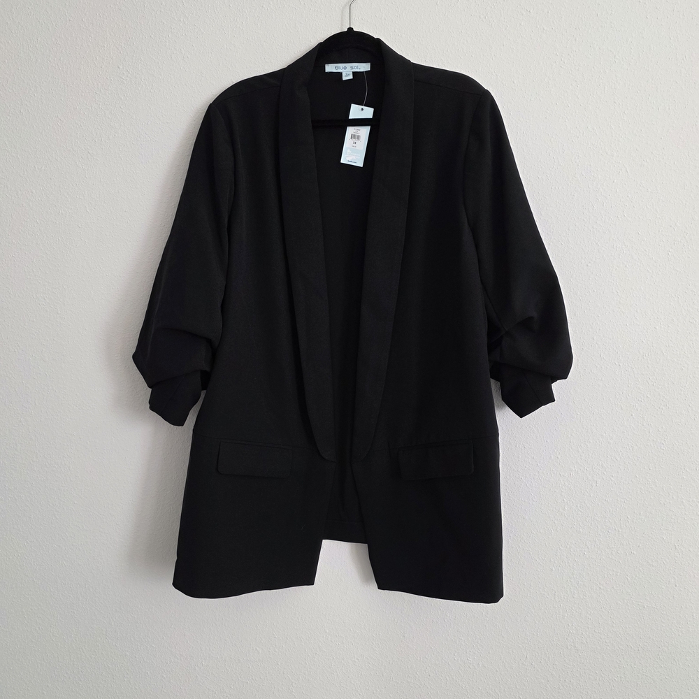 Black Open-Front Blazer Jacket - Elegant Women’s Suit Jacket